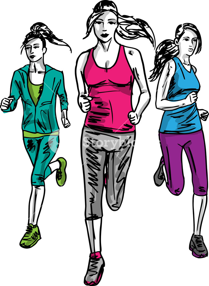 Sketch Of Women Marathon Runners Vector Illustration Royalty Free 730x1000 Sketch Of Women Marathon Runners Vector Illustration Royalty Free