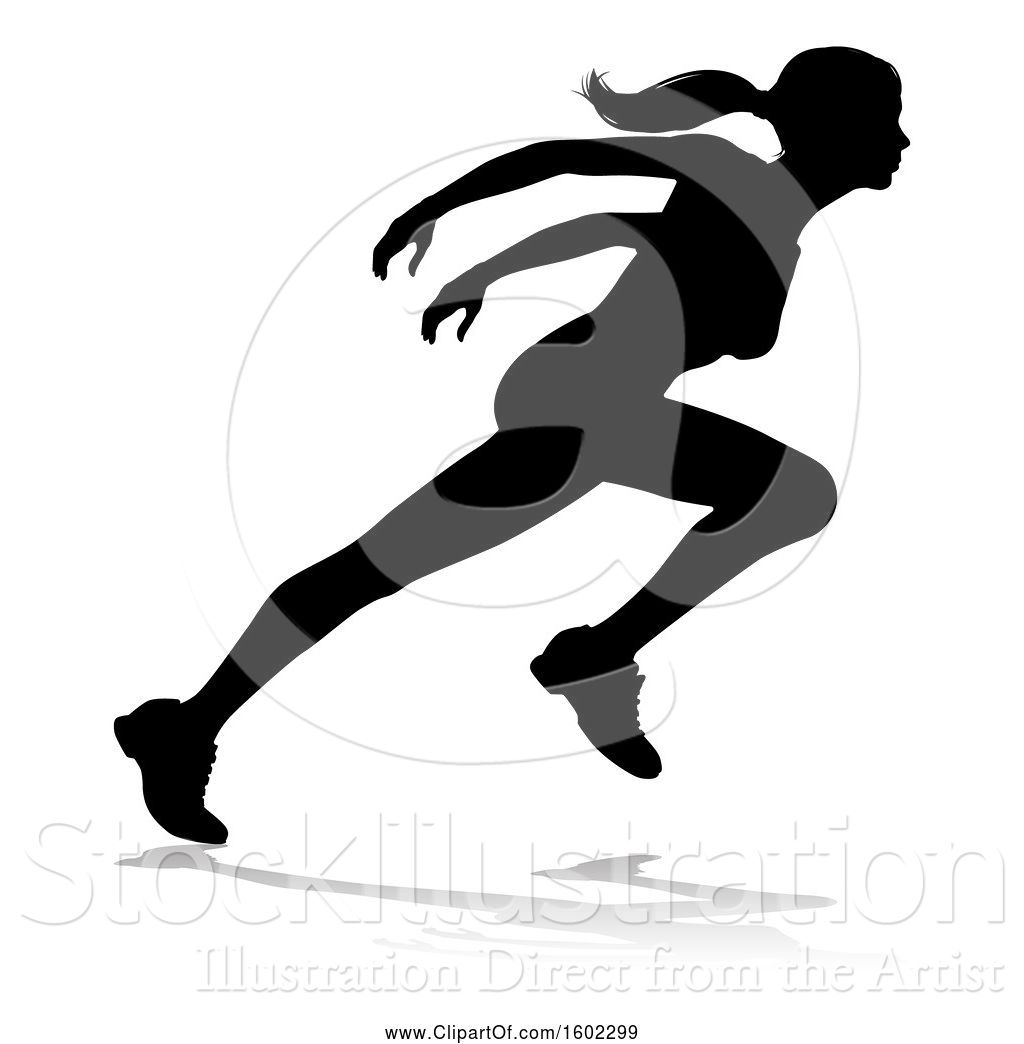 Vector Illustration Of Silhouetted Female Runner 1024x1044 Vector Illustration Of Silhouetted Female Runner