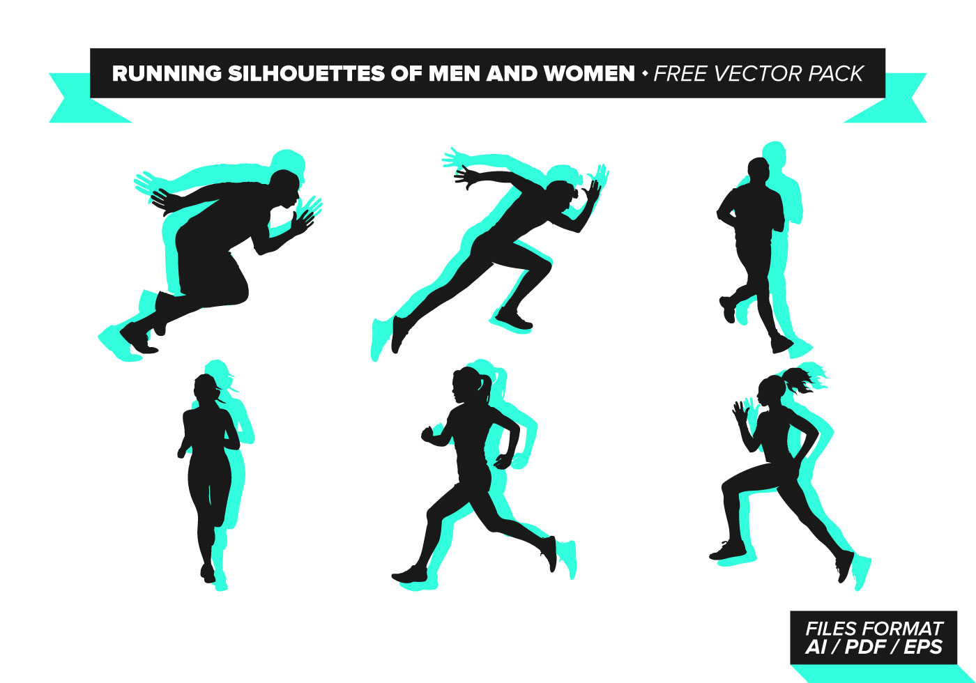 Woman Running Free Vector Art 1400x980 Woman Running Free Vector Art