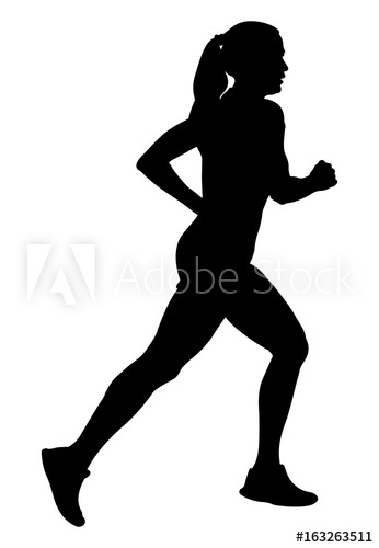 Girl Athlete Runner Running Side View Black Silhouette 346x500 Girl Athlete Runner Running Side View Black Silhouette