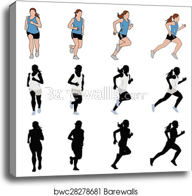 Female Runner, Canvas Print Barewalls Posters Prints 382x390 Female Runner, Canvas Print Barewalls Posters Prints