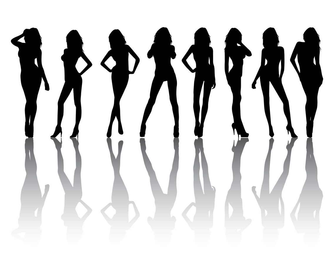 1136x936 Free Woman Model Silhouette Vector Art Graphics