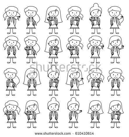 442x470 Collection Of Cute And Diverse Vector Format Stick Figure Female
