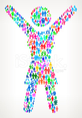 164x234 Female Stick Figure On Vector Family Pattern Background Stock