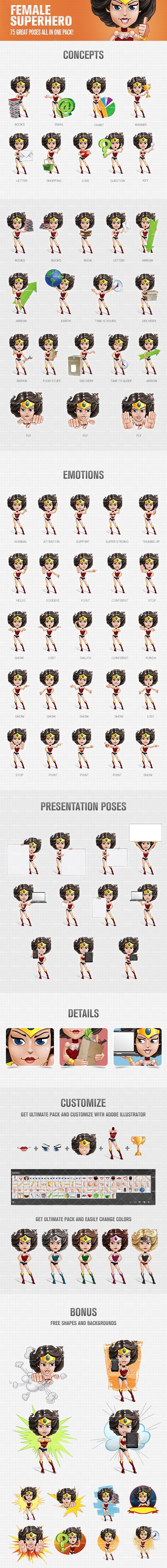 Female Superhero Vector Cartoon 594x5570 Female Superhero Vector Cartoon