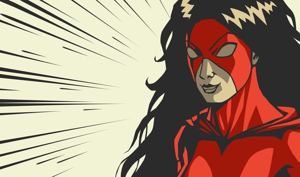 Female Superhero Cartoon Vector Free Download 600x353 Female Superhero Cartoon Vector Free Download