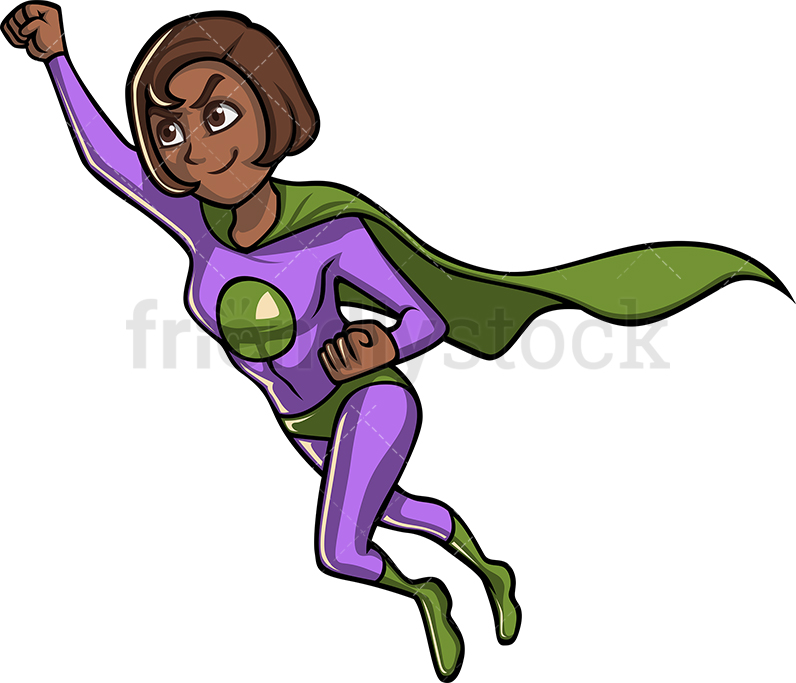 Flying Black Female Superhero Cartoon Clipart Vector 796x683 Flying Black Female Superhero Cartoon Clipart Vector