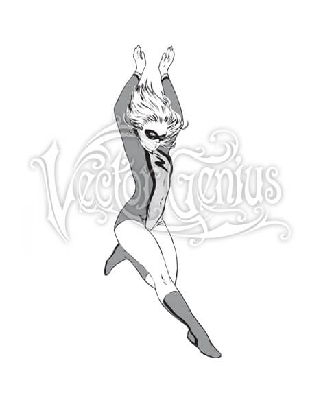 Jumping Female Superhero Clipart 468x580 Jumping Female Superhero Clipart