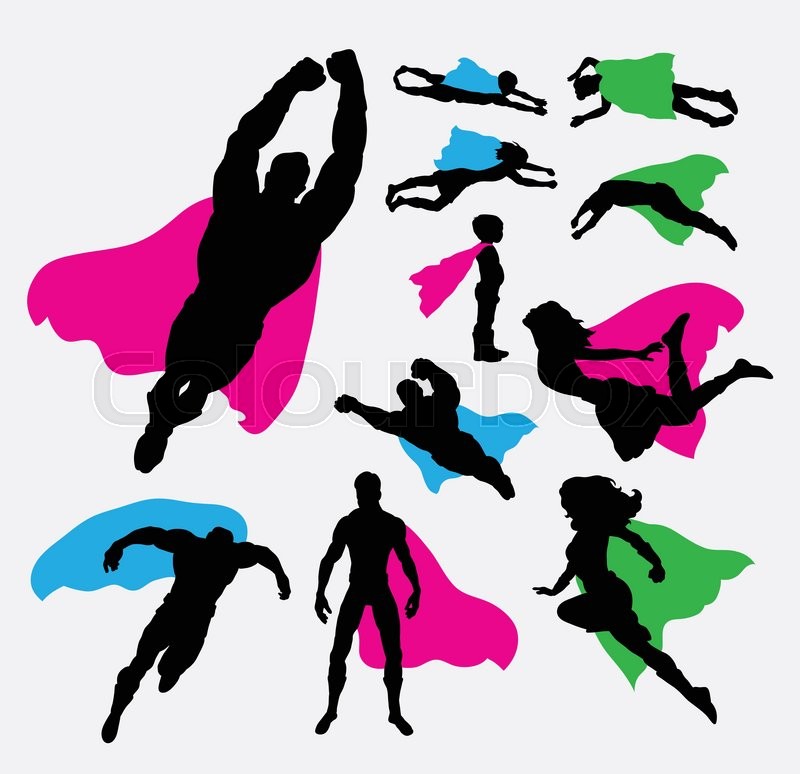 Male And Female Superhero Silhouettes Stock Vector Colourbox 800x774 Male And Female Superhero Silhouettes Stock Vector Colourbox