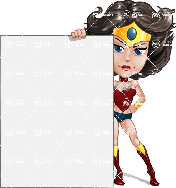 Cute Cartoon Girl Superhero Vector Character Aka Lady Ricochette 598x640 Cute Cartoon Girl Superhero Vector Character Aka Lady Ricochette