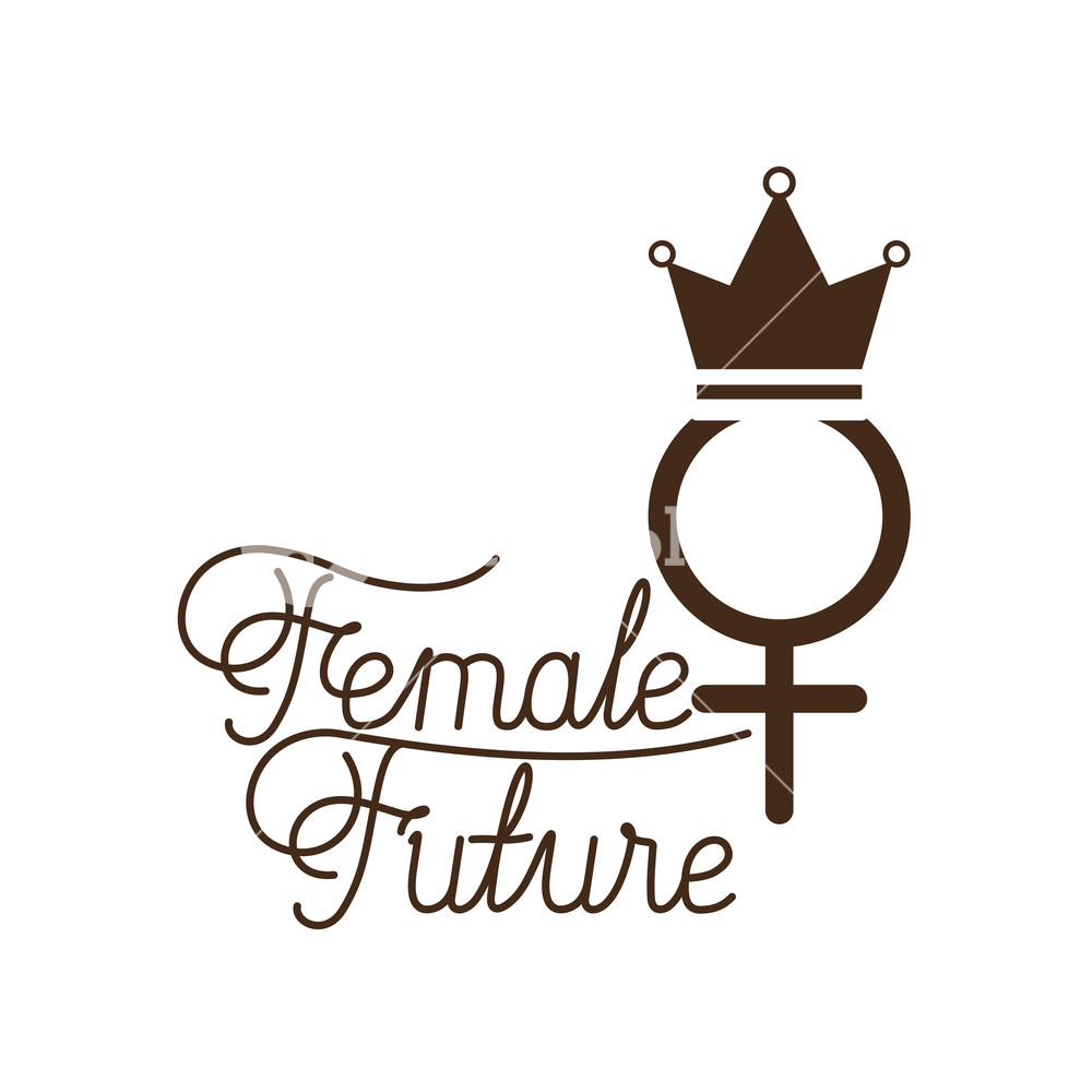 1000x1000 Gender Female Symbol With Crown Vector Illustration Desing Royalty