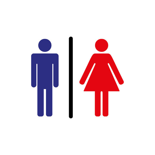 600x600 Man And Lady Toilet Icon, Isolated Flat Design Male And Female