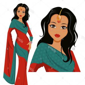 300x300 Stock Photo Cute Indian Woman Wearing A Beautiful Saree Vector
