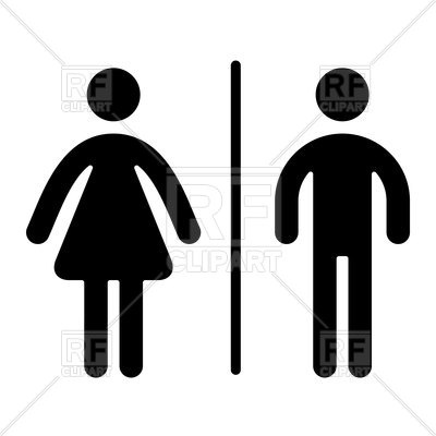 400x400 Black Toilet Icon, Male And Female Vector Image Of Icons