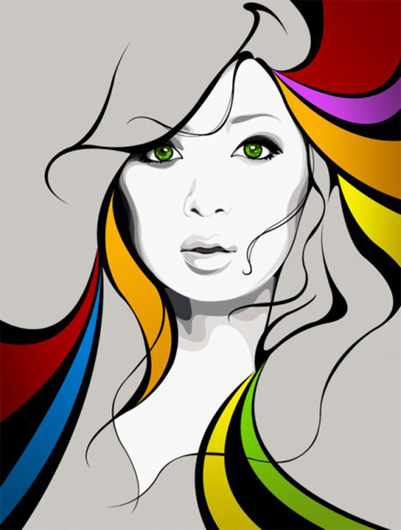 Gorgeous Female Portraits In Vector Art 570x753 Gorgeous Female Portraits In Vector Art