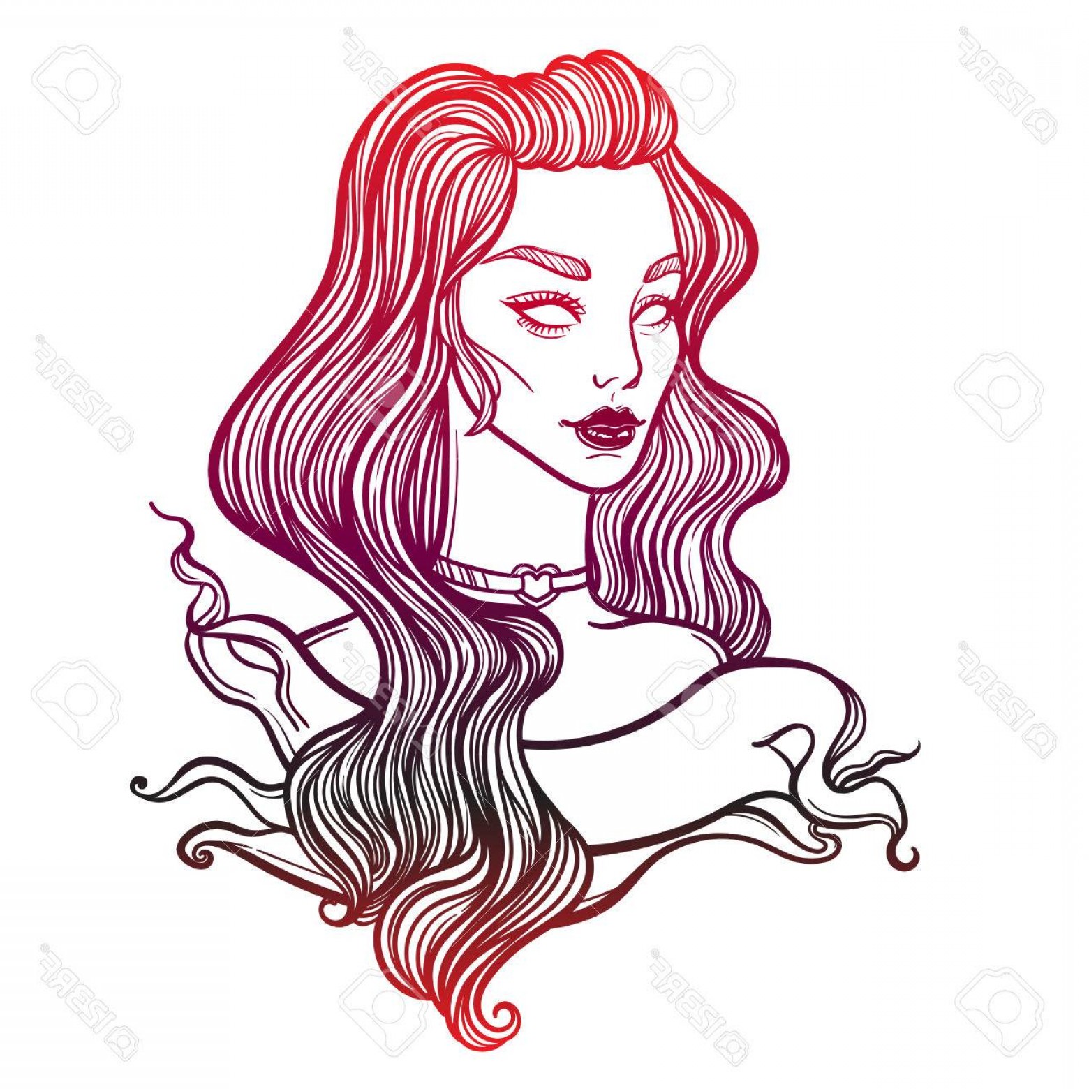 Photostock Vector Cute Vector Art Card With Vampire Gothic Girl 1560x1560 Photostock Vector Cute Vector Art Card With Vampire Gothic Girl