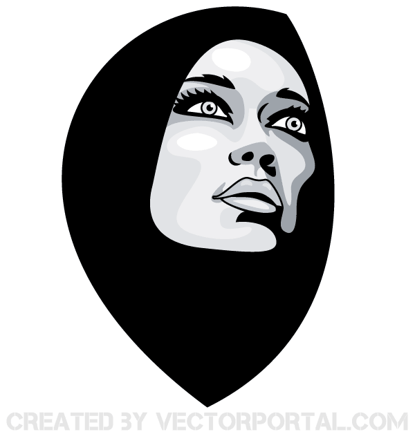 Woman In Burka Vector Art 600x628 Woman In Burka Vector Art