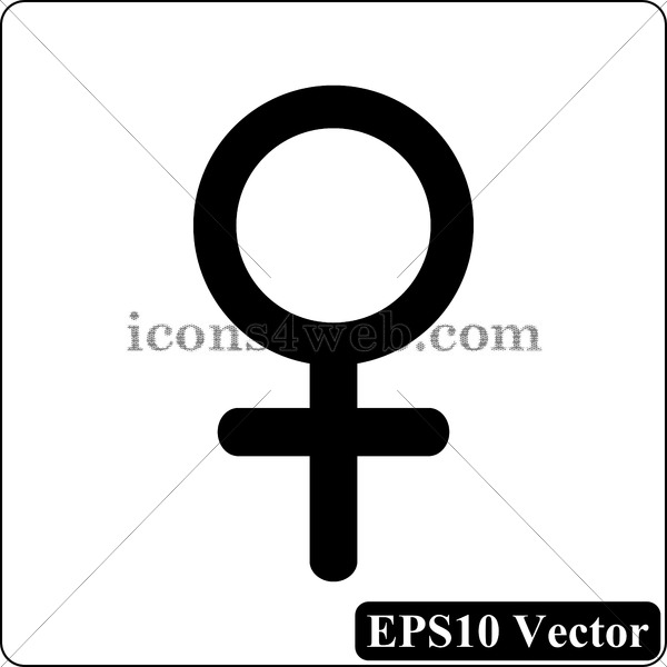 600x600 Female Sign Black Icon Vector