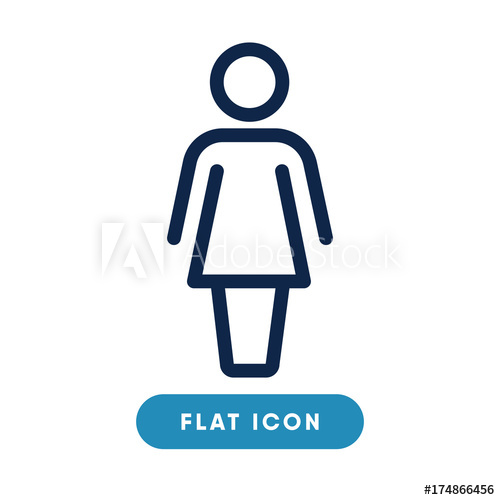 500x500 Female Vector Icon, Woman Symbol Modern, Simple Flat Vector
