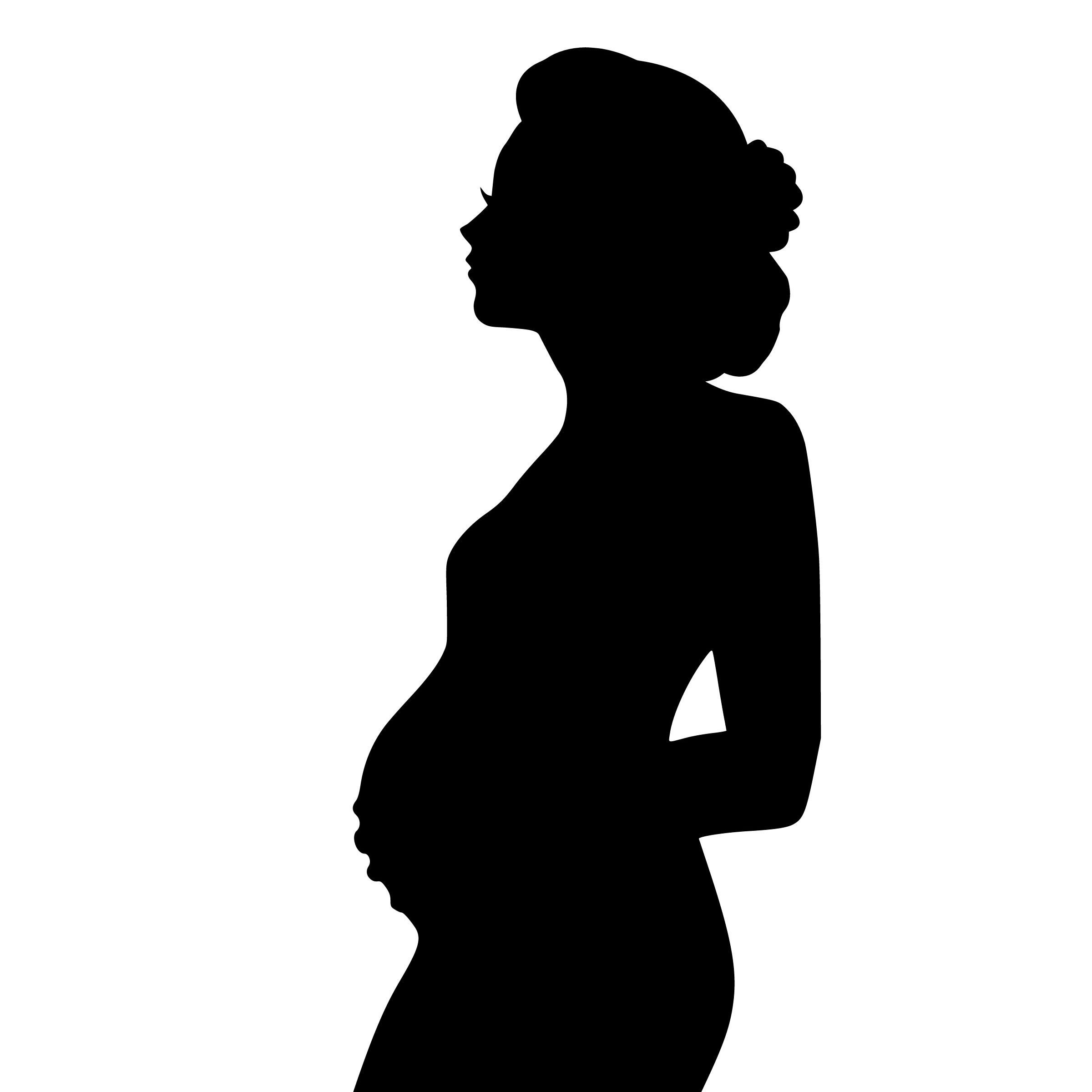 2400x2400 Free Images Pregnant, Silhouette, Lady, Mother, Vector, Icon