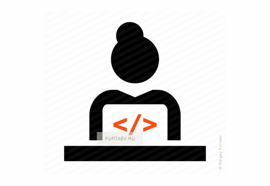 920x633 Vector Icon Of Female Software Developer Coding