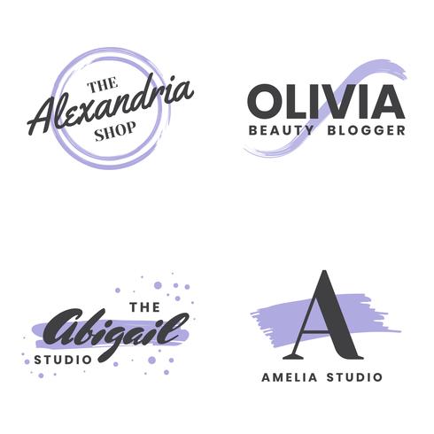 490x490 Feminine Vintage Retro Vector Logo