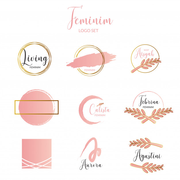 626x626 Feminine And Minimalist Logo Template Collection Vector Premium