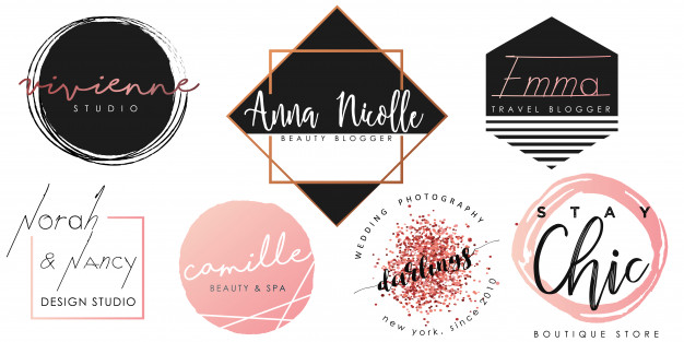 626x313 Feminine Logo Set In Black, Pink And Gold Vector Premium Download