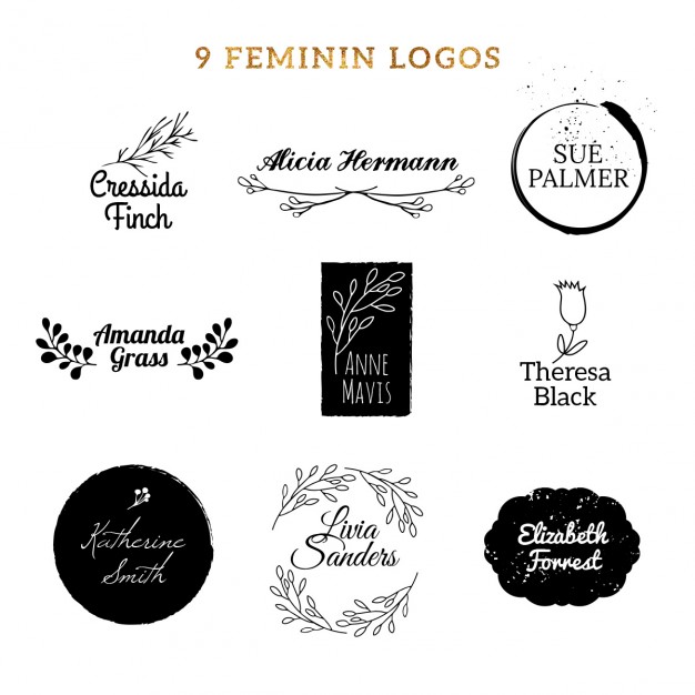 626x626 Nine Feminine Logos Vector Free Download