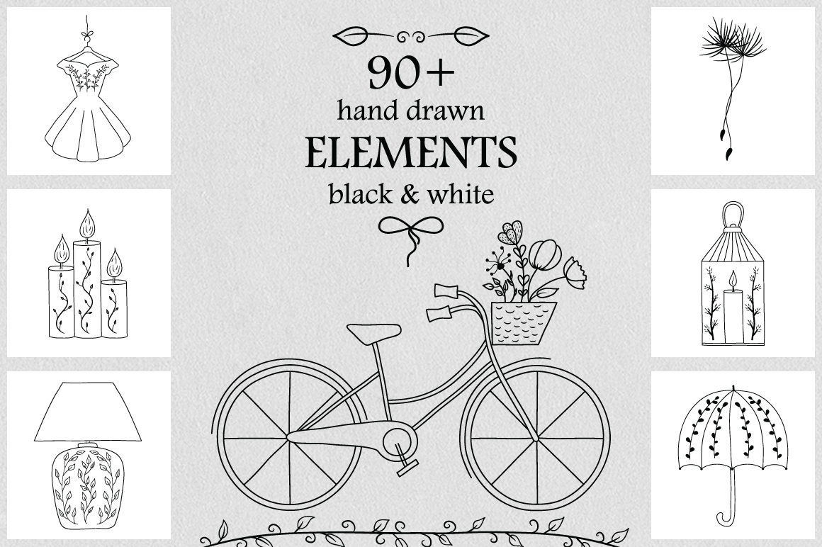 1160x772 Hand Drawn Vector Elements