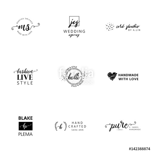 500x500 Set Of Feminine Logos With Beautiful Details Stock Image