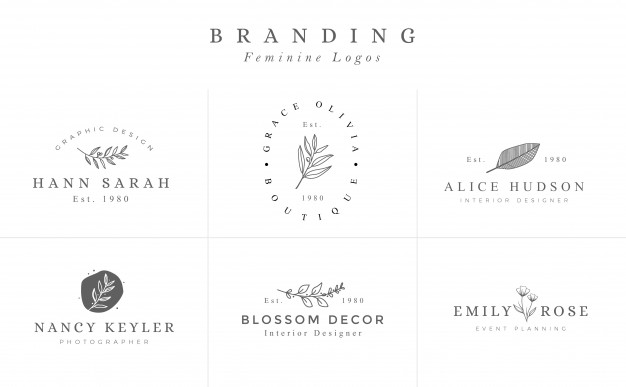 626x387 Set Of Hand Drawn Feminine Vector Signs Or Logo Vector Premium