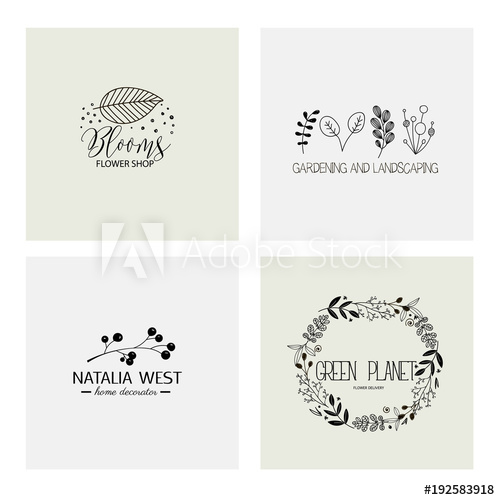 500x500 Simple Feminine Logo Templates Collection Floral Logos