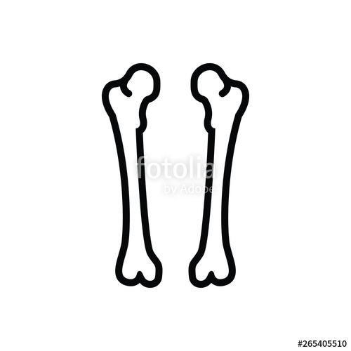 500x500 Black Line Icon For Femur Bone Stock Image And Royalty Free