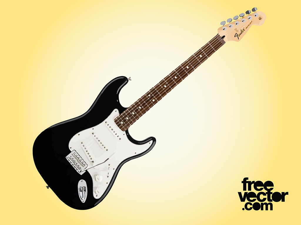 1024x765 Black Fender Guitar Vector Vector Art Graphics