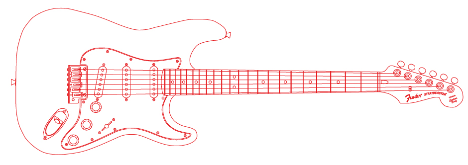 940x332 Fender Stratocaster Vector