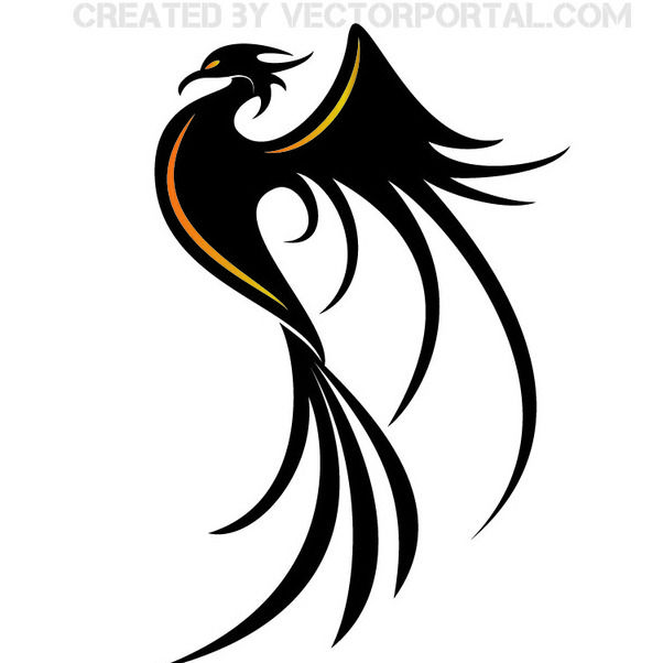 602x602 Stylish Phoenix Bird Silhouette Free Vector Download Cannypic