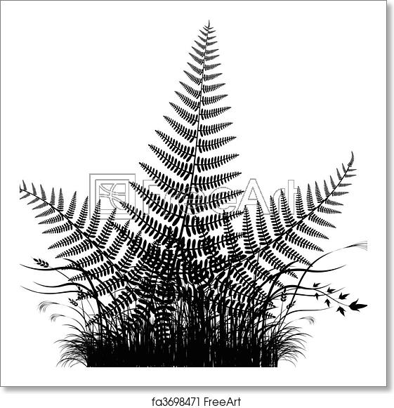 Free Art Print Of Grass Vector Silhouette With Fern Grass Vector 561x581 Free Art Print Of Grass Vector Silhouette With Fern Grass Vector
