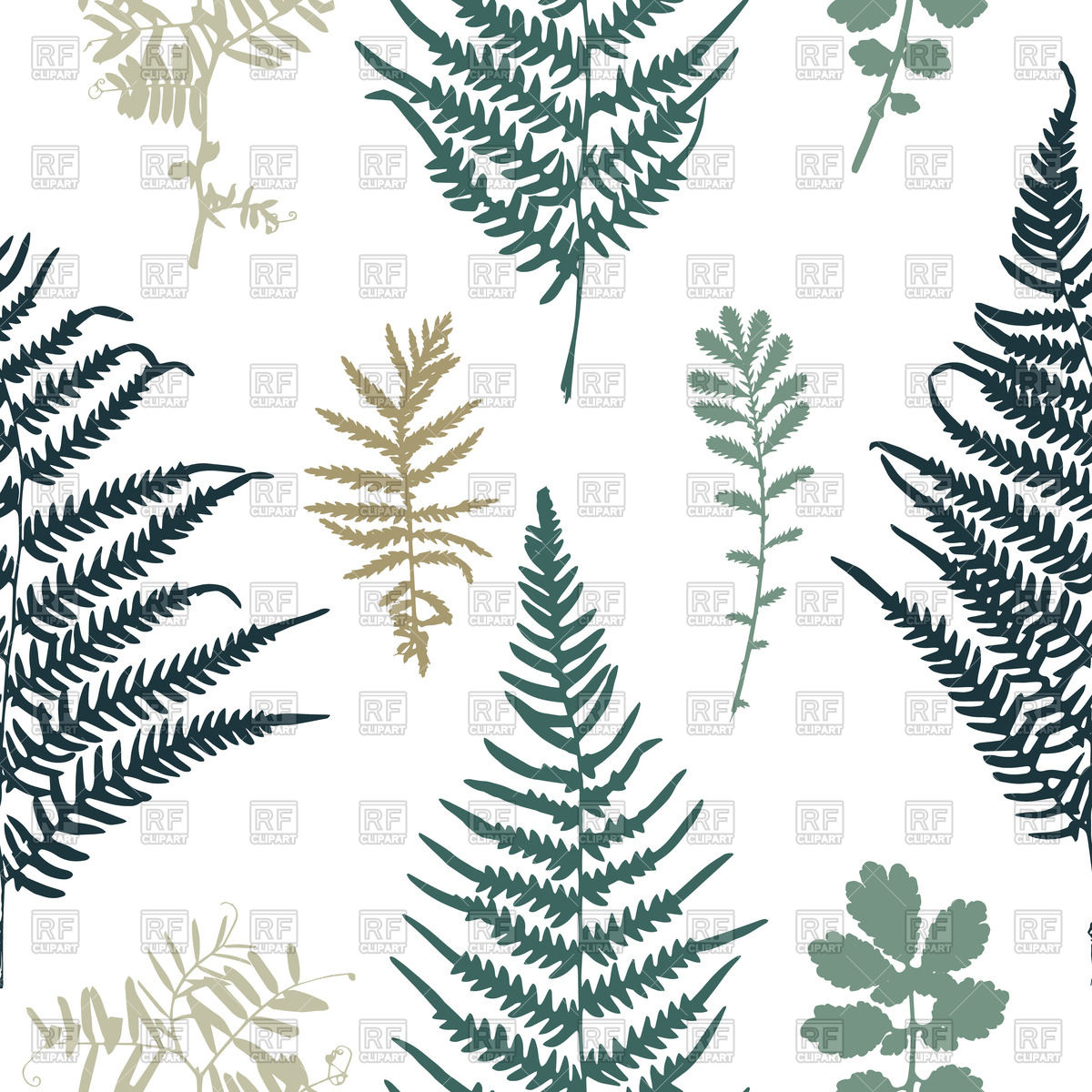Seamless Pattern With Leaves Of Fern Vector Image Of Backgrounds 1200x1200 Seamless Pattern With Leaves Of Fern Vector Image Of Backgrounds