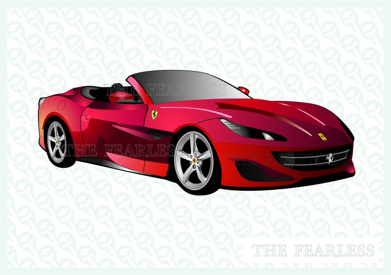 794x559 Ferrari Carbon Colour Clip Art Car Ferrari Vector For Large Etsy