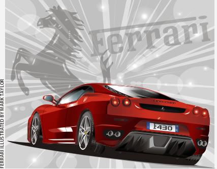 427x332 Red Ferrari Vector Corel Draw Tutorial And Free Vectors