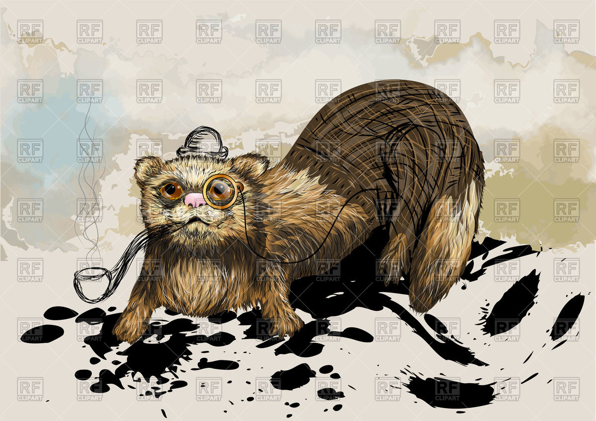 1200x848 Ferret In Hat With Pipe Vector Image Of Plants And Animals