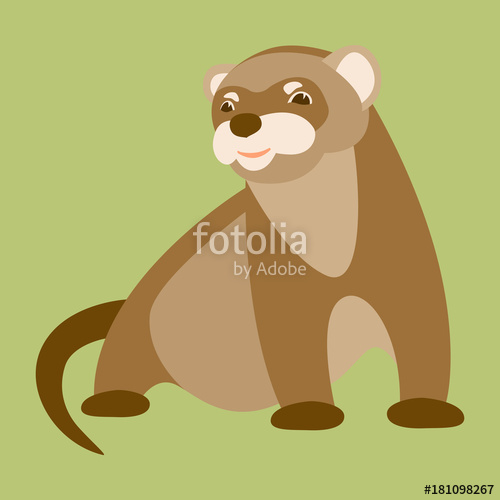 500x500 Ferret Vector Illustration Flat Style Profile Side Stock Image