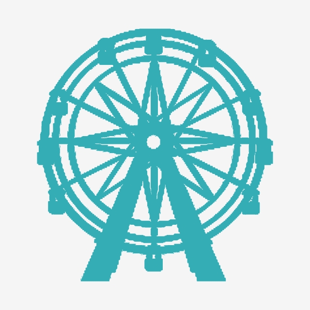 640x640 Ferris Wheel Silhouette Background Vector Material, Silhouette