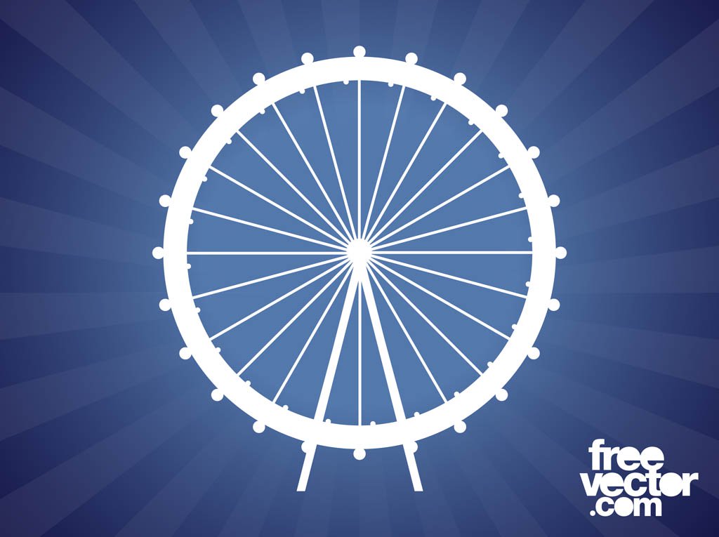 1024x765 Ferris Wheel Silhouette Vector Art Graphics