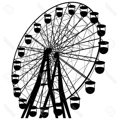 400x400 Ferris Wheel Silhouette Vector