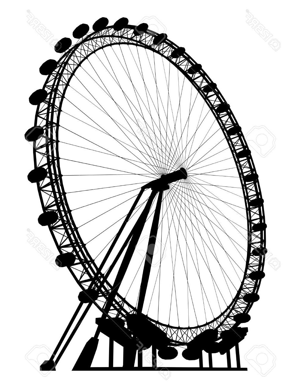 Ferris Wheel Silhouette Vector at Vectorified.com | Collection of ...