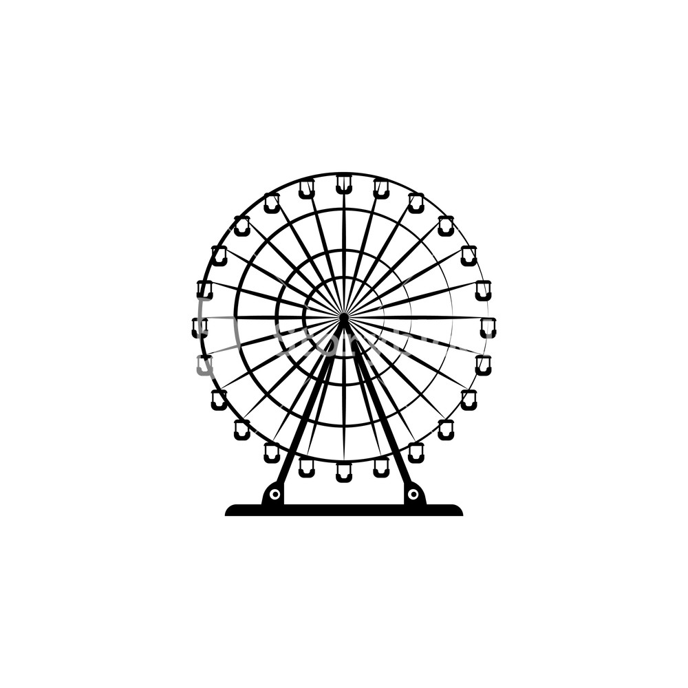 1000x1000 Ferris Wheel Vector Illustration Royalty Free Stock Image