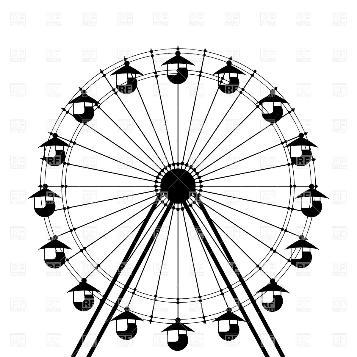 1200x1200 Silhouette Of Ferris Wheel Vector Image Of Holiday Lirch