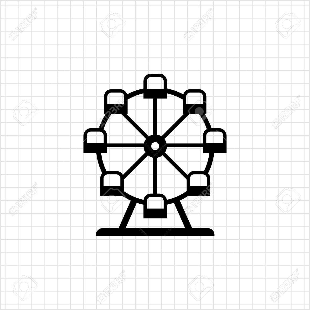 1300x1300 Simple Ferris Wheel Clipart